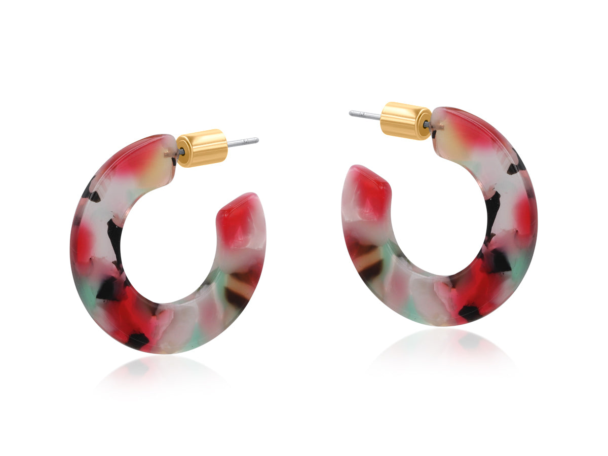 Octavia Flat Resin Hoop Earrings