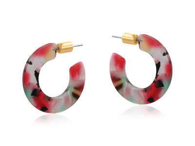 Octavia Flat Resin Hoop Earrings