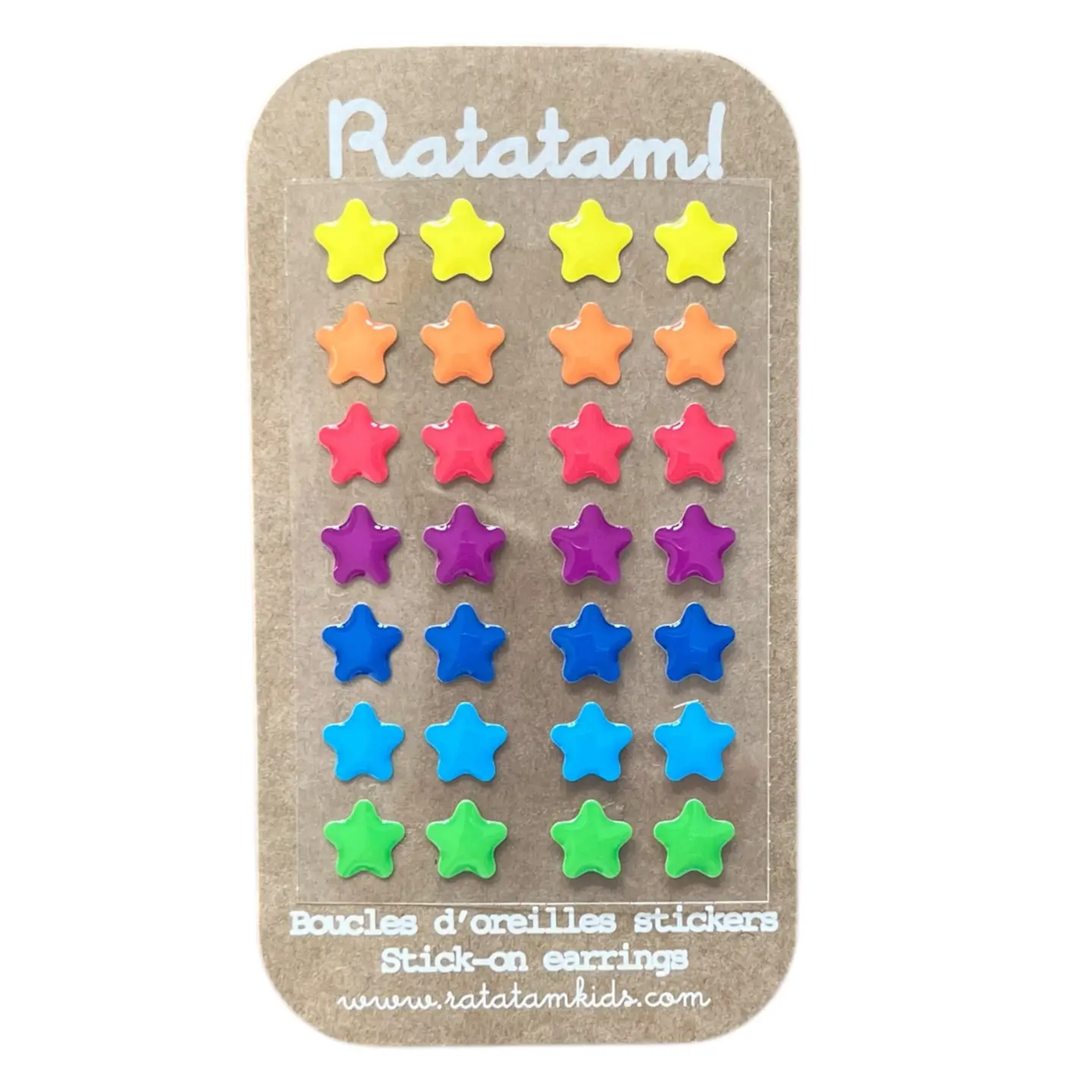 14 Pairs of Self Adhesive Earrings - Bright Stars