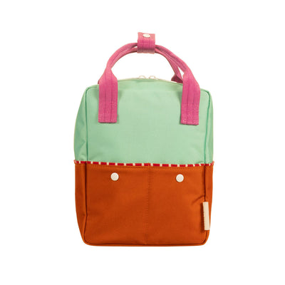 Small Colour Block Backpack - Mint + Orange