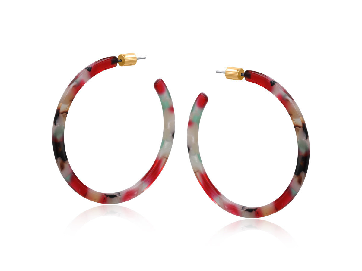 Octavia Skinny Statement Resin Hoop Earrings