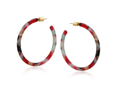 Octavia Skinny Statement Resin Hoop Earrings