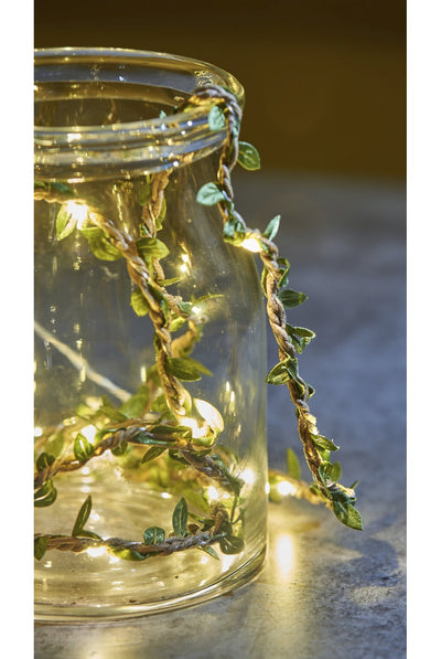 'Leaf Twine' Wire String Lights - 20 lights 1.9m, Battery Powered