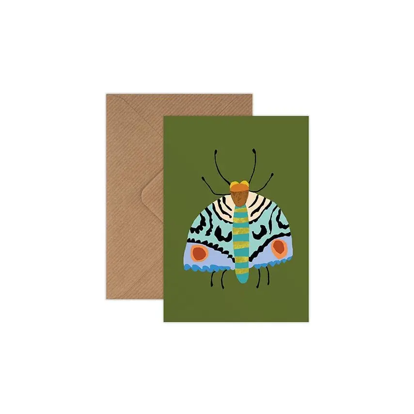 Moth Mini Greetings Card by Brie Harrison