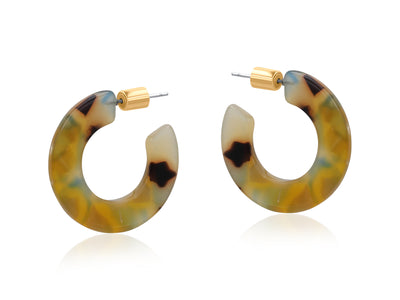 Octavia Flat Resin Hoop Earrings