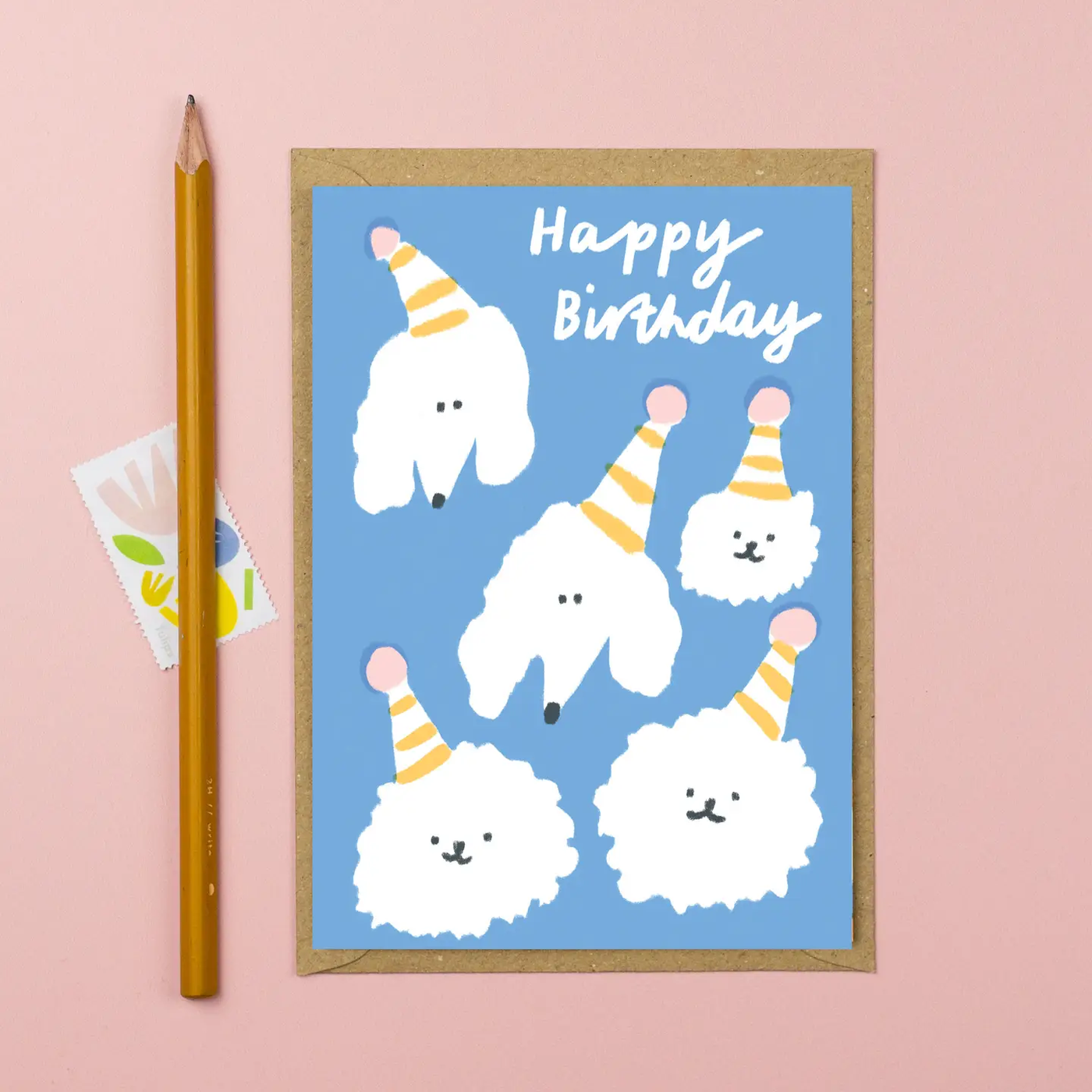 Birthday Dogs in Blue Card