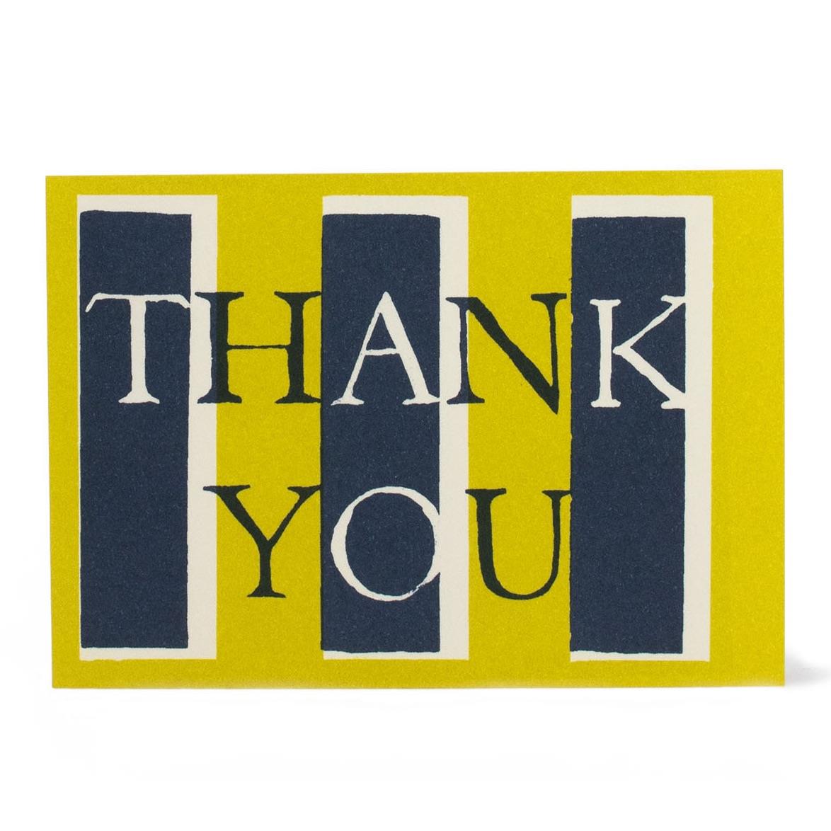 Thank You Card Acid Yellow and Navy