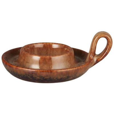 Stoneware Candle Holder with Handle - Tealight/Pillar Size
