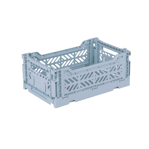 Mini Folding Storage Crate - Pale Blue