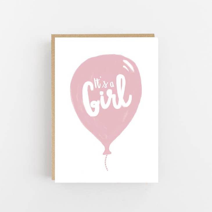 It's a Girl Balloon Card