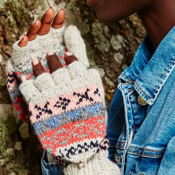 Glove Mitts - Fairisle Oatmeal