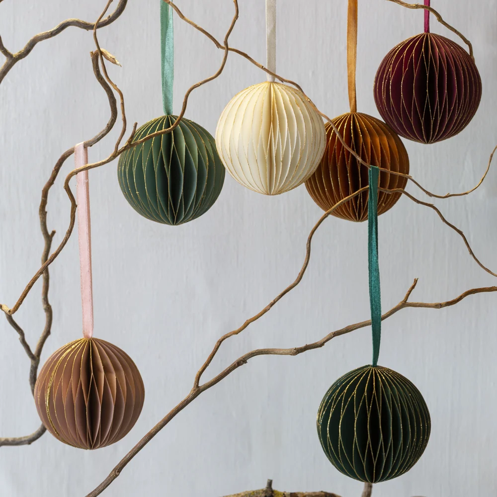 7cm Paper Honeycomb Decorations - Set of 6