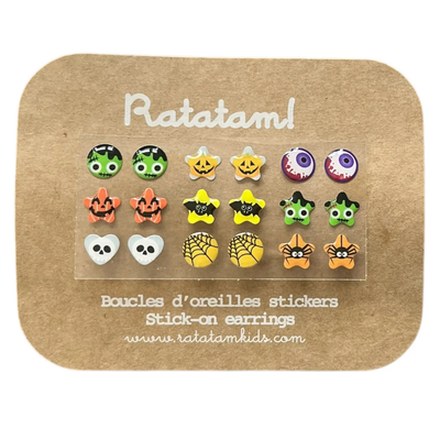 9 Pairs of Self Adhesive Earrings - Halloween Designs