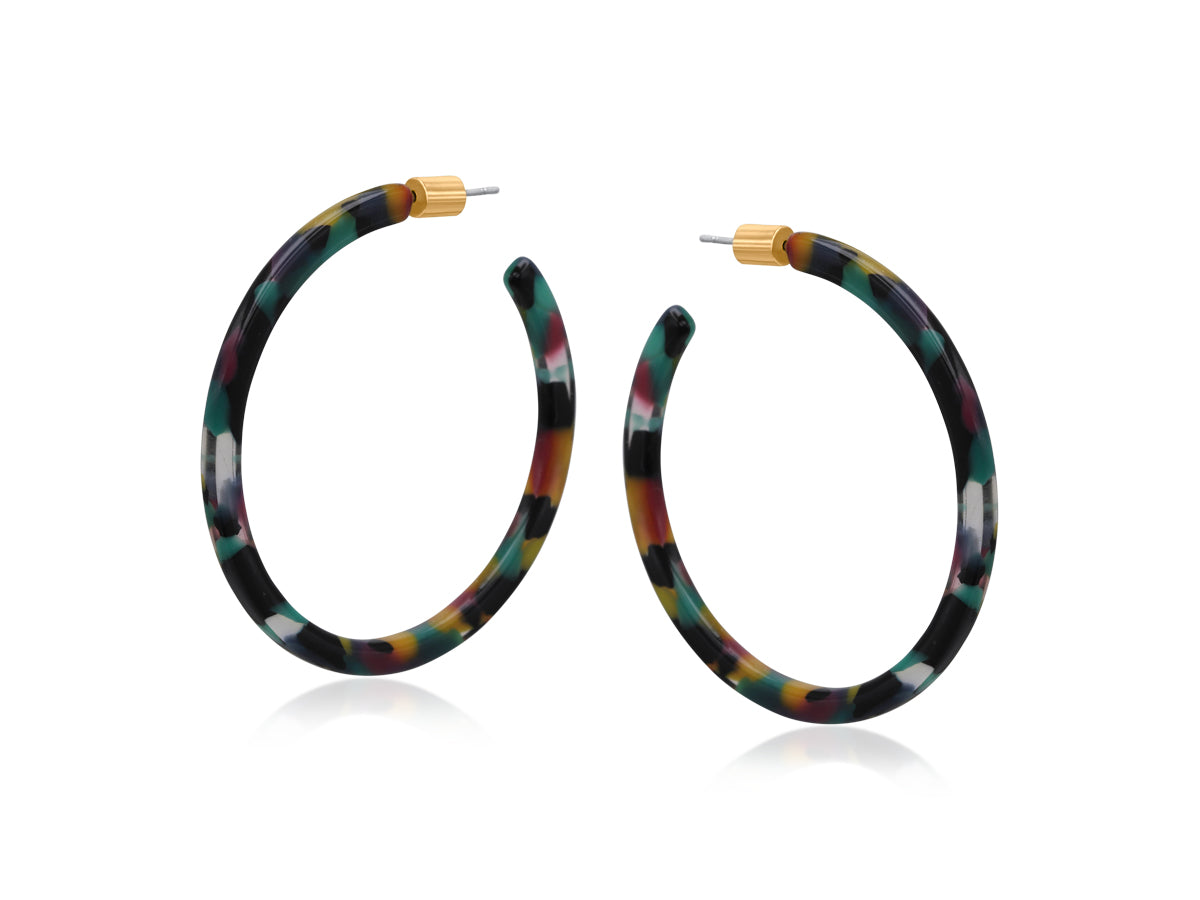 Livia Skinny Statement Resin Hoop Earrings