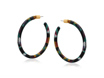 Livia Skinny Statement Resin Hoop Earrings