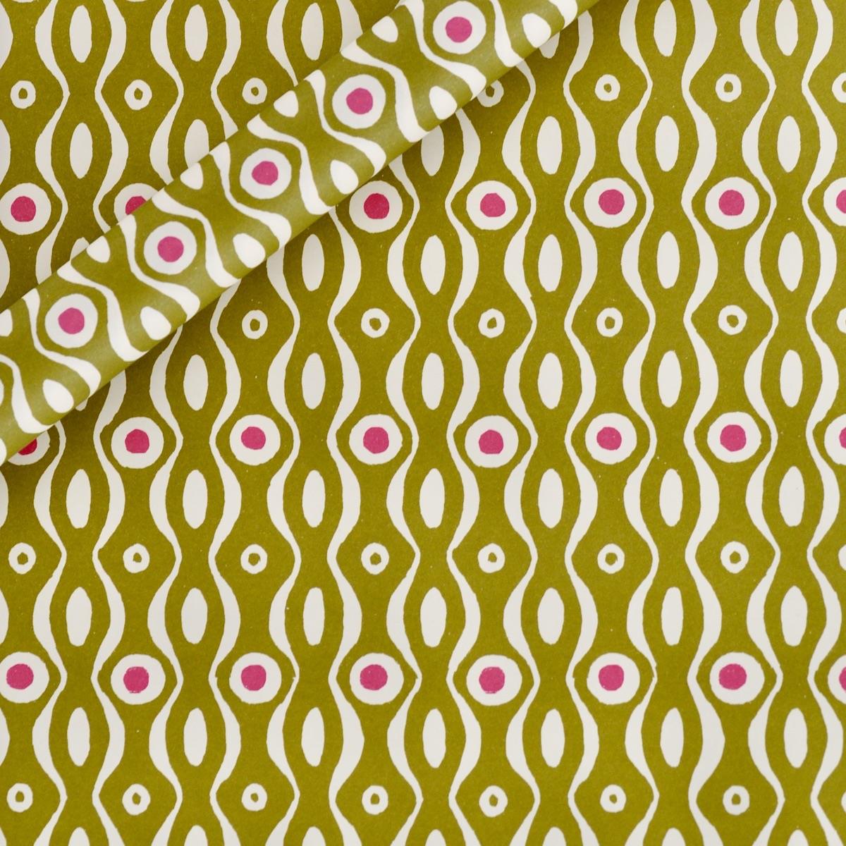 'Persephone' in Olive & Pink Wrapping Paper
