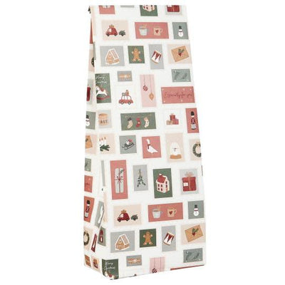 Pack of 10 Christmas Stamp Design Gift Bags - Medium