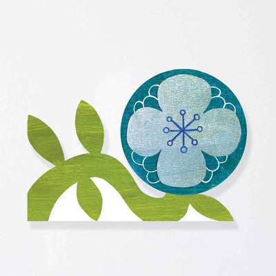 Blue Flower Cut Out Card
