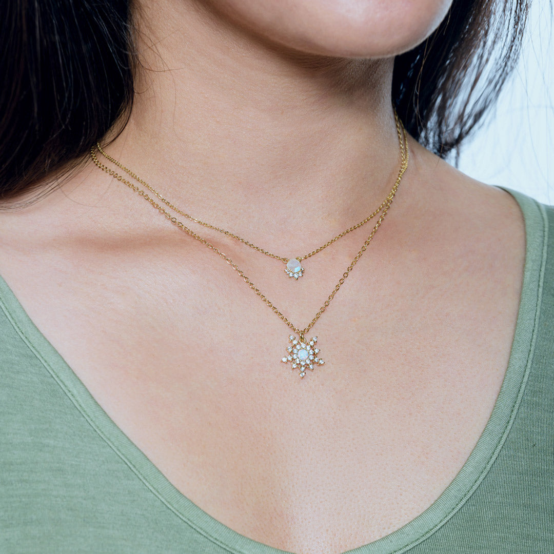 Opal 'Snowflake' Necklace