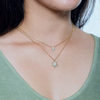 Opal 'Snowflake' Necklace