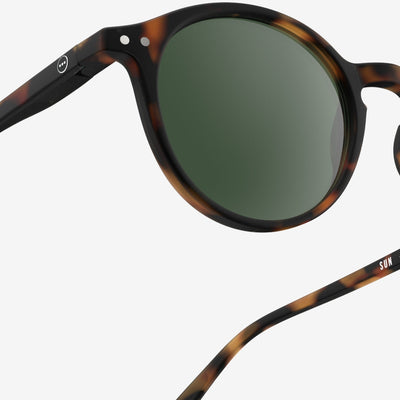Sunglasses - Design 'D' in Tortoise by Izipizi (Green Lenses)