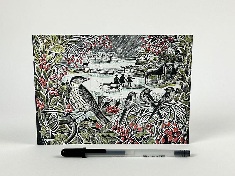 Holly Hedge Mini Advent Calendar & Greetings Card