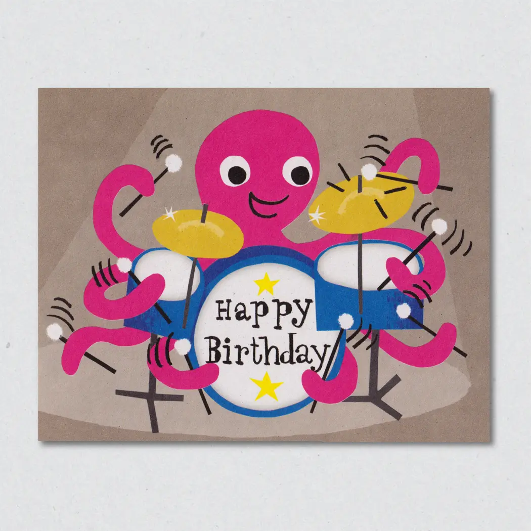 Birthday Beat Octopus Card