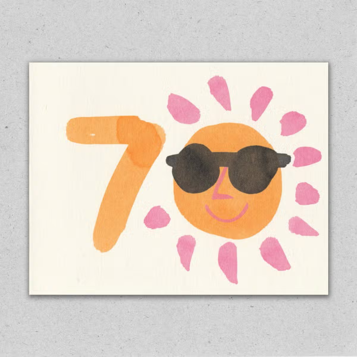 Sunshine  Age 70 Card