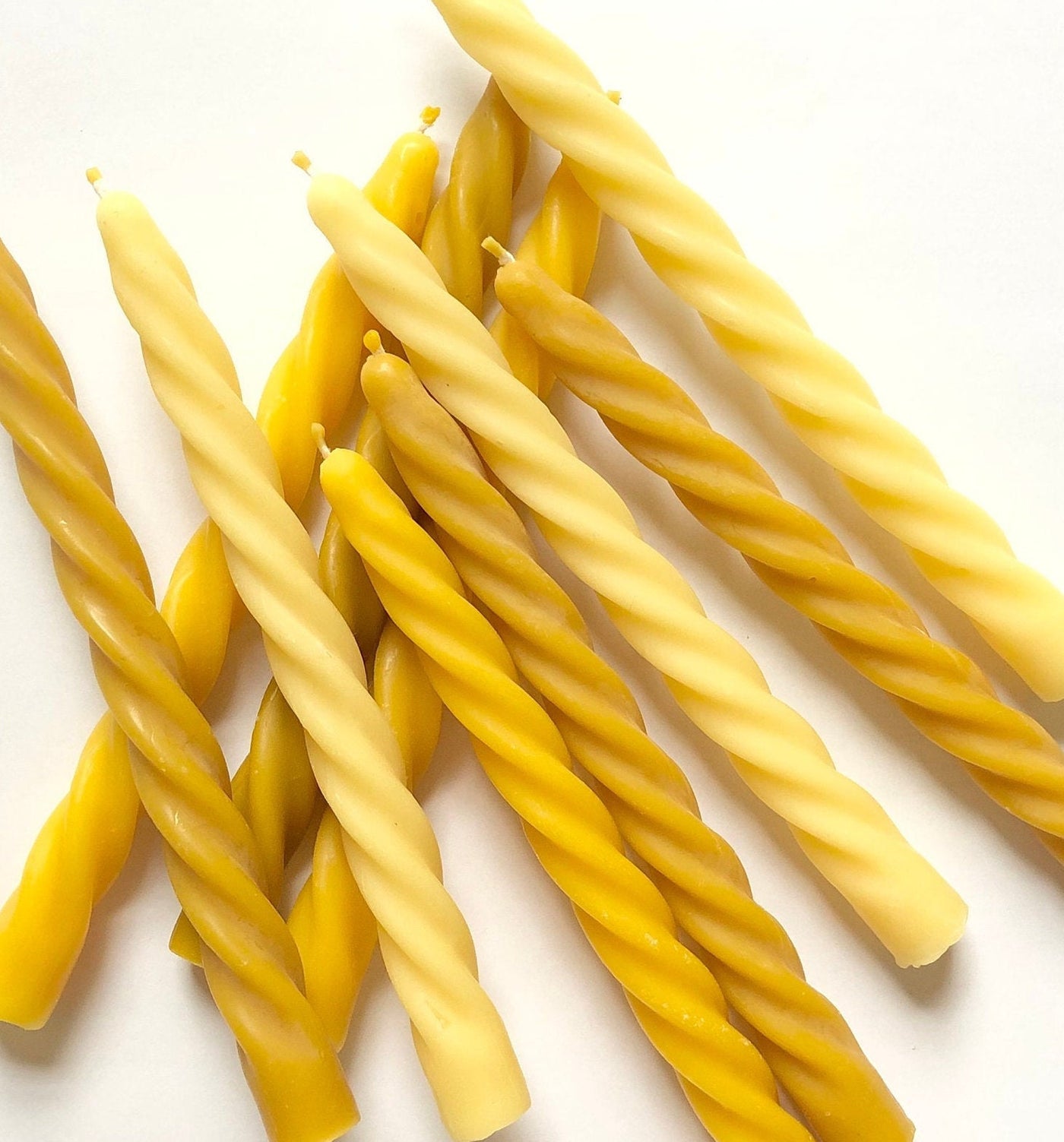 Twisted Natural Beeswax Dinner Candle