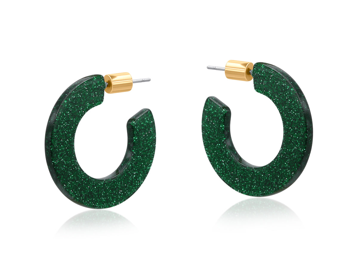 Paulina Flat Resin Hoop Earrings