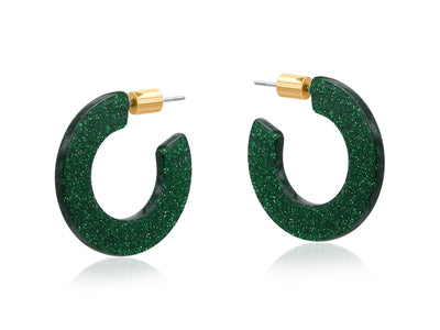 Paulina Flat Resin Hoop Earrings