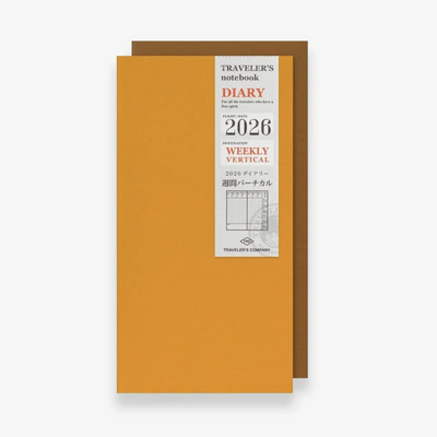 Pre-Order 2026 Weekly Diary Vertical - TRAVELER'S Notebook Insert