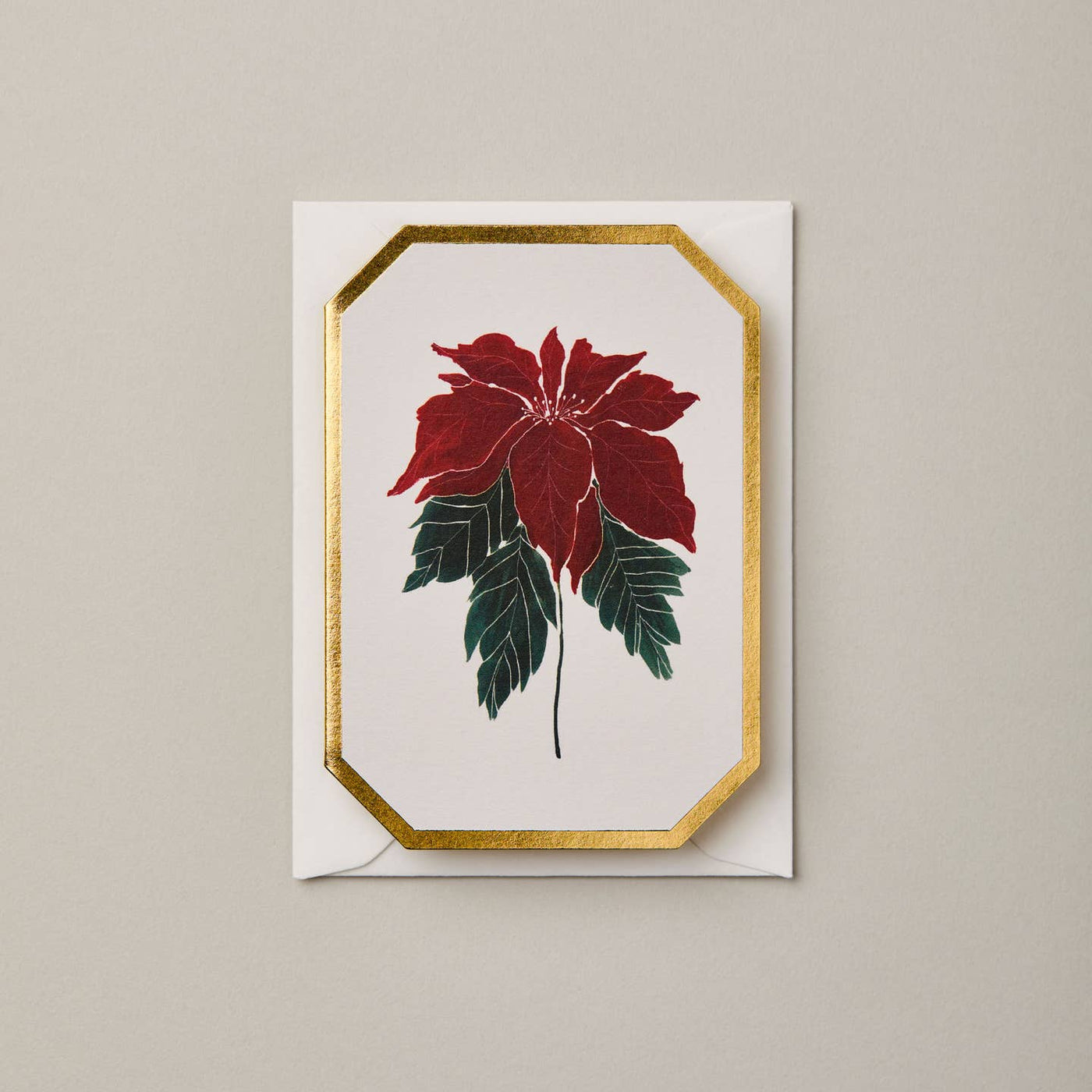 Poinsietta Botanical Die Cut Mini Card