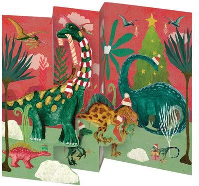 Dino-mighty Christmas - Pack of 5 Pop-out Christmas Cards