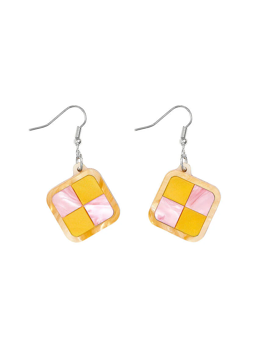 Battenberg Cake Earrings