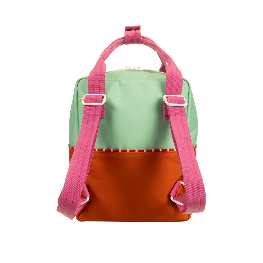 Small Colour Block Backpack - Mint + Orange