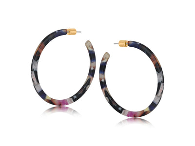 Camille Thin Resin Statement Hoop Earrings