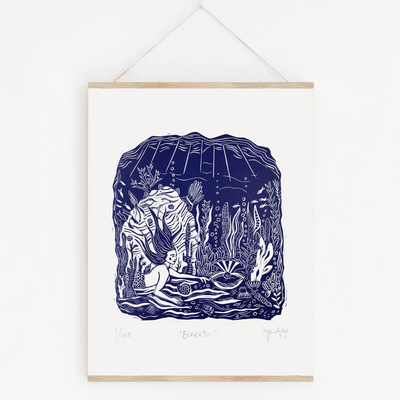A3 'Beneath' Linocut Print