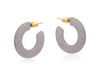 Emmauela Flat Resin Hoop Earrings