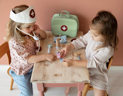 Wooden Toy Doctor's Bag Playset