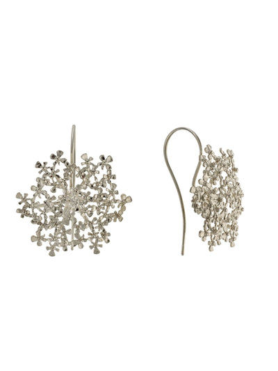 Cow Parsley Hook Earrings - Silver