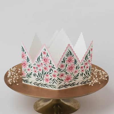 Pink Cosmos Botanical Party Crown Card