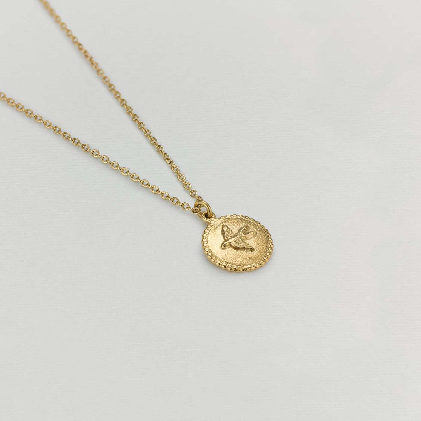 Small Ex-voto Swallow Necklace - Gold Plate
