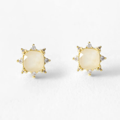 Moonstone Stud Earrings - Gianna