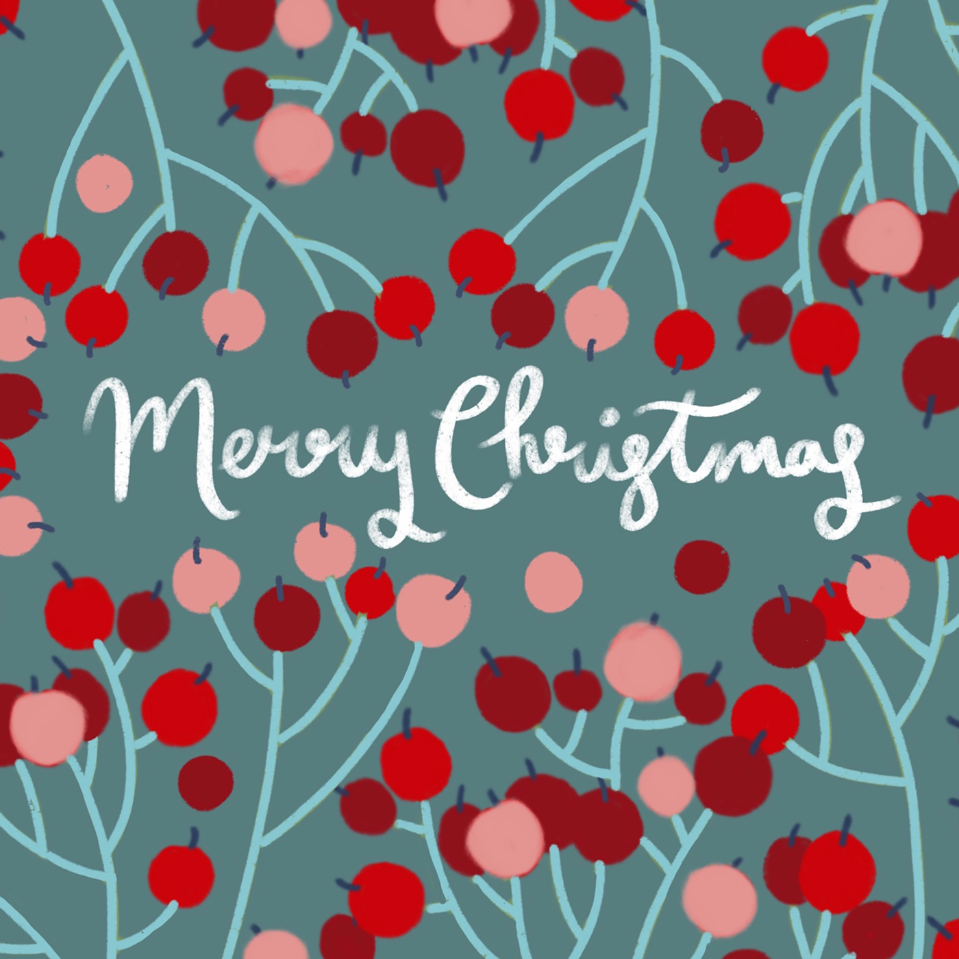 Merry Christmas Berries Card