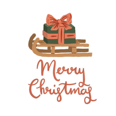 Sledge & Present Merry Christmas Card