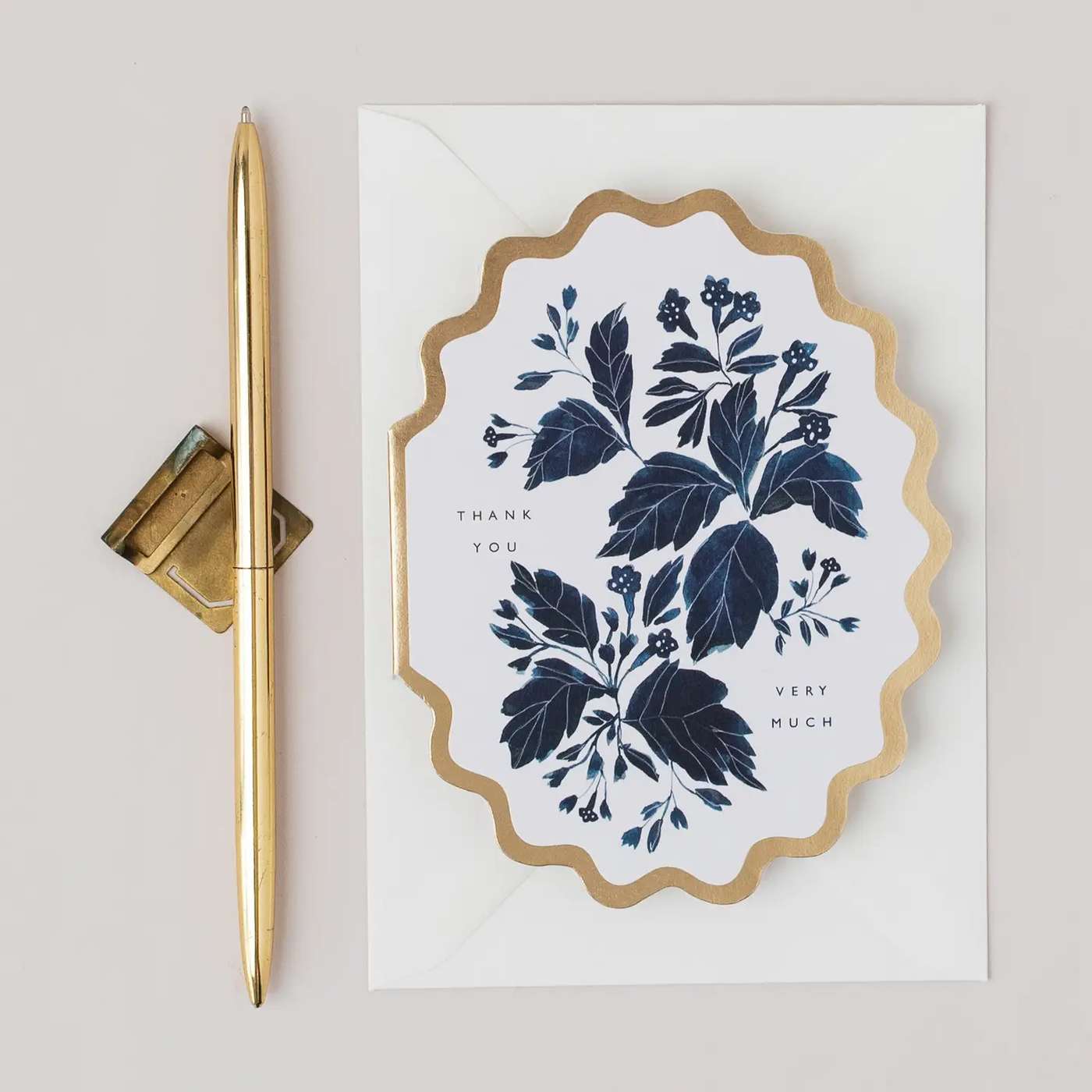 Ink Botanical Thank You Die Cut Card