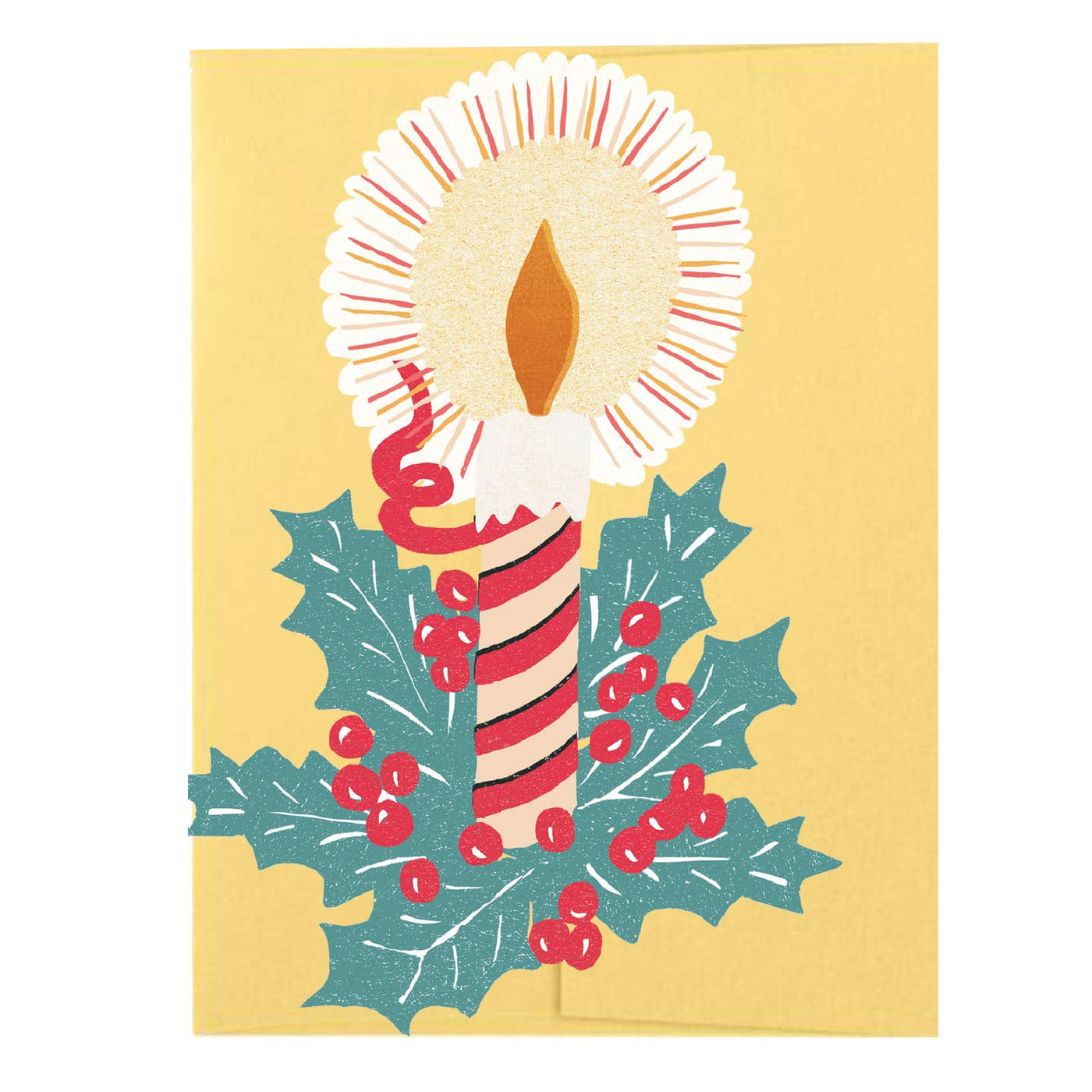 Festive Candle Die Cut Card