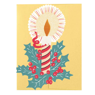Festive Candle Die Cut Card