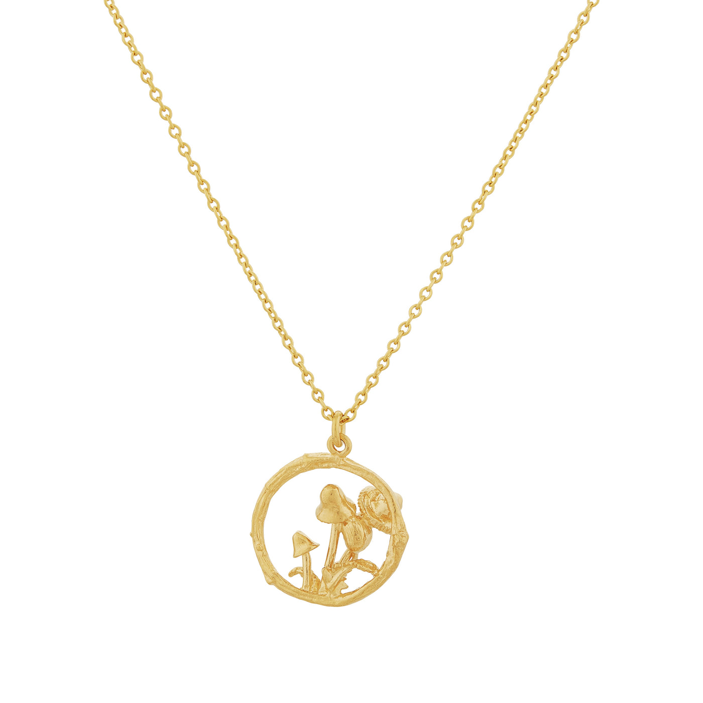 Mushroom Patch Loop Necklace - Gold Plate